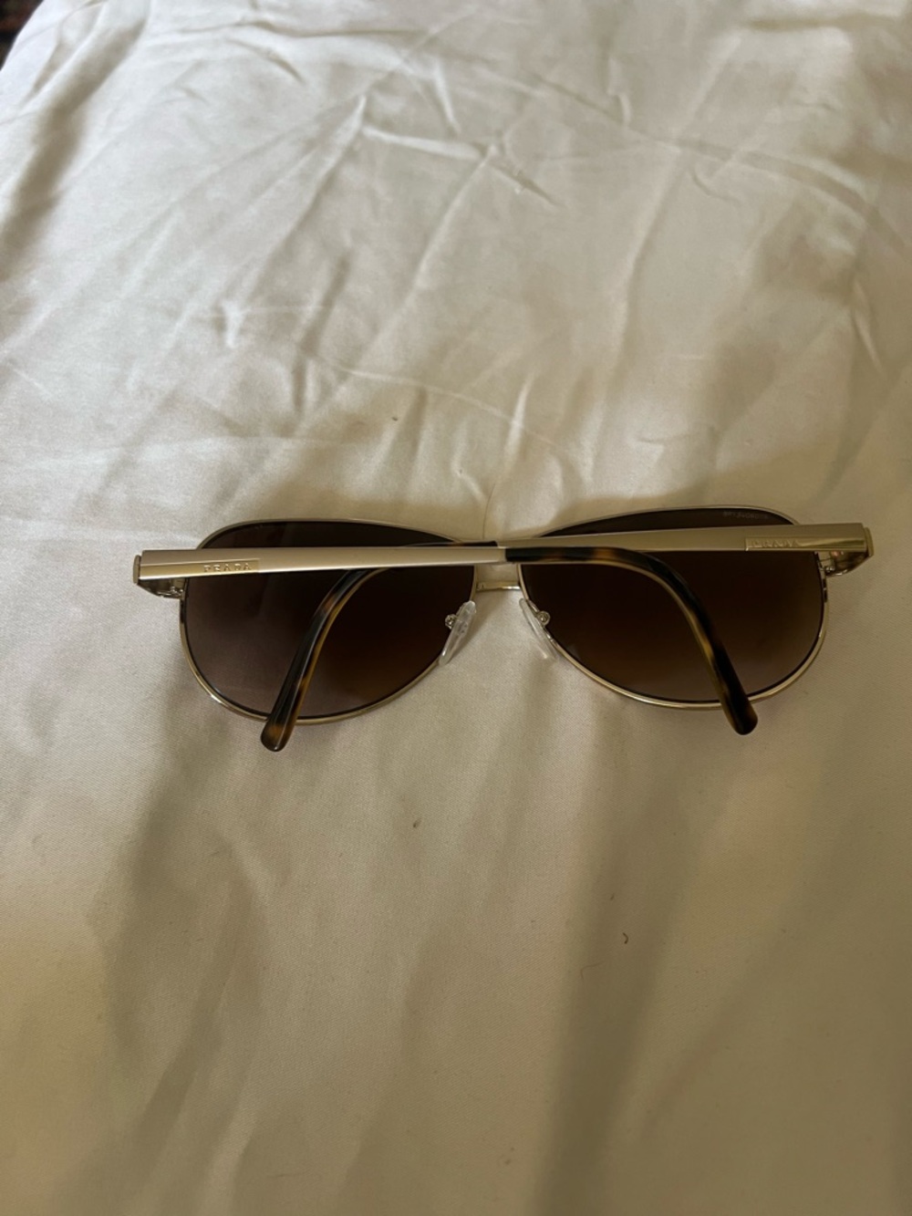 Prada Men's Aviator Sunglasses in Brown and Gold - Picture 6 of 13